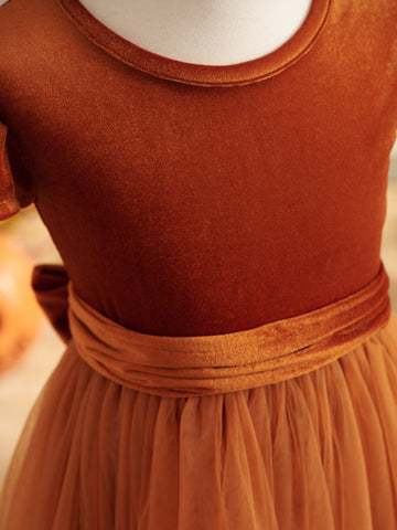 Robe de demoiselle d'honneur d'hiver en velours, longue jusqu'au sol 