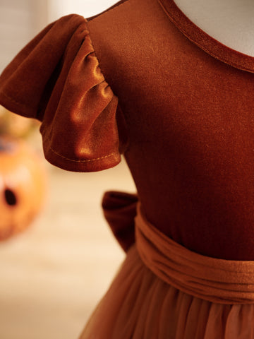 Robe de demoiselle d'honneur d'hiver en velours, longue jusqu'au sol 