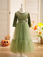 Robe de demoiselle d'honneur d'hiver en velours, longueur cheville 