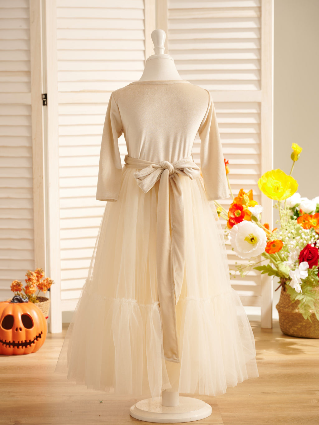 Robe de demoiselle d'honneur d'hiver en velours, longueur cheville 