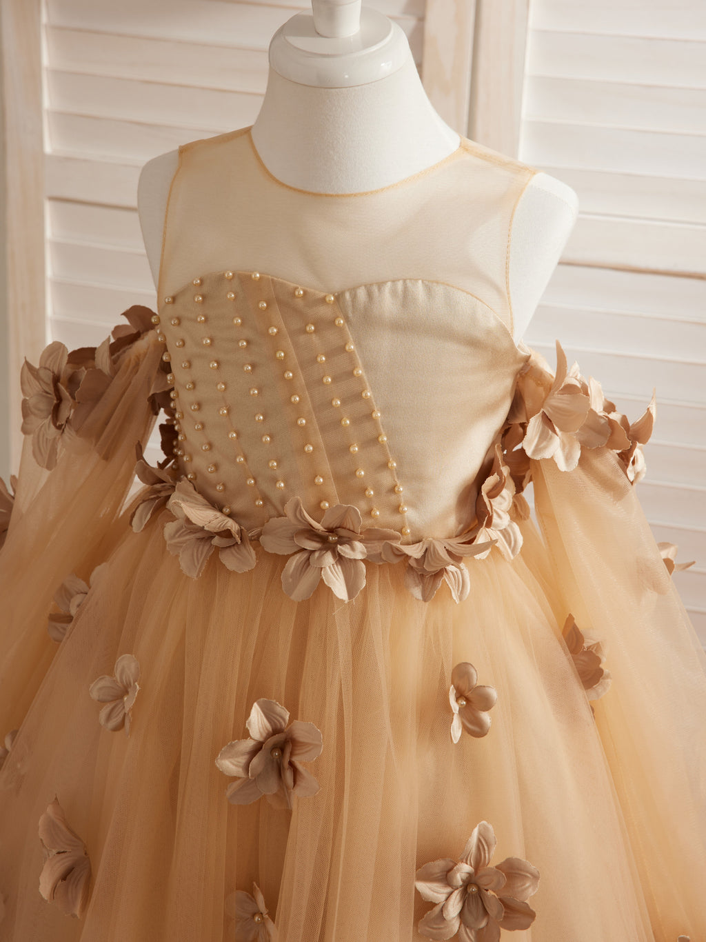 Vestidos de princesa con flores en 3D para niña 