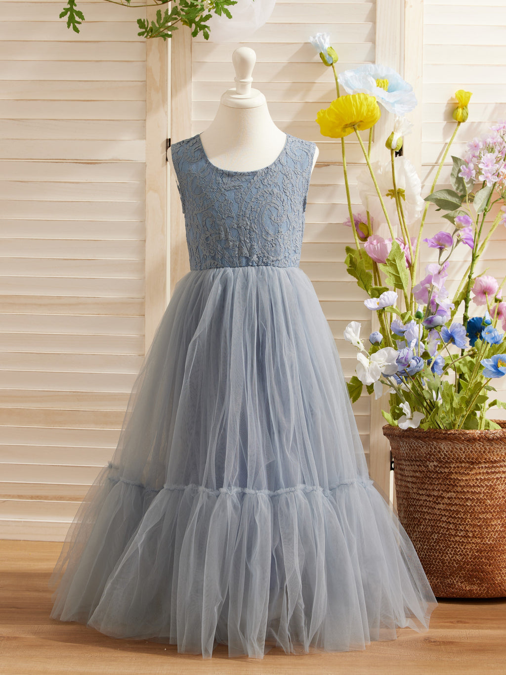 Vestido blanco de tul hasta el suelo (2003227895) 