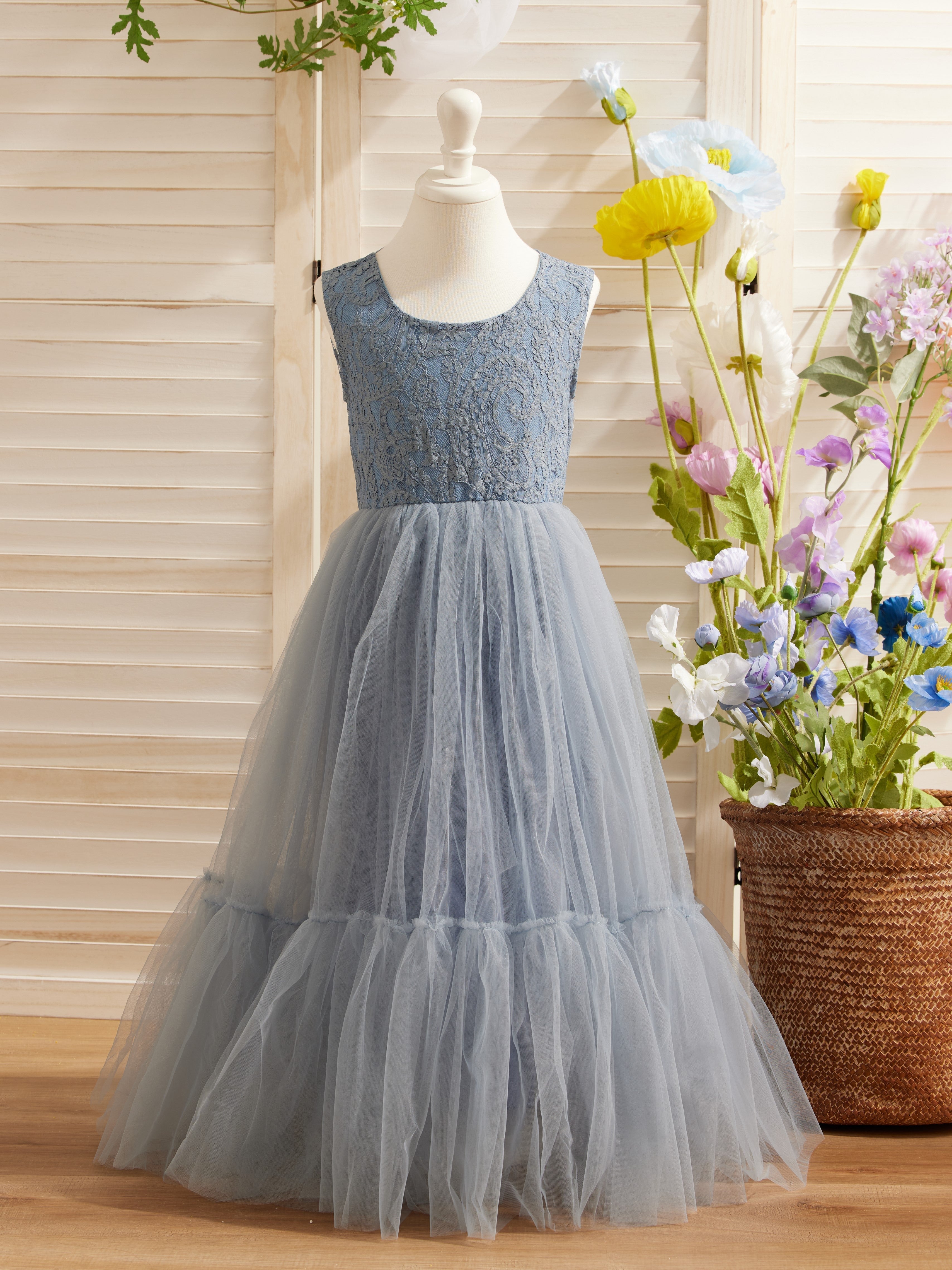 Vestido blanco de tul hasta el suelo (2003227895) 