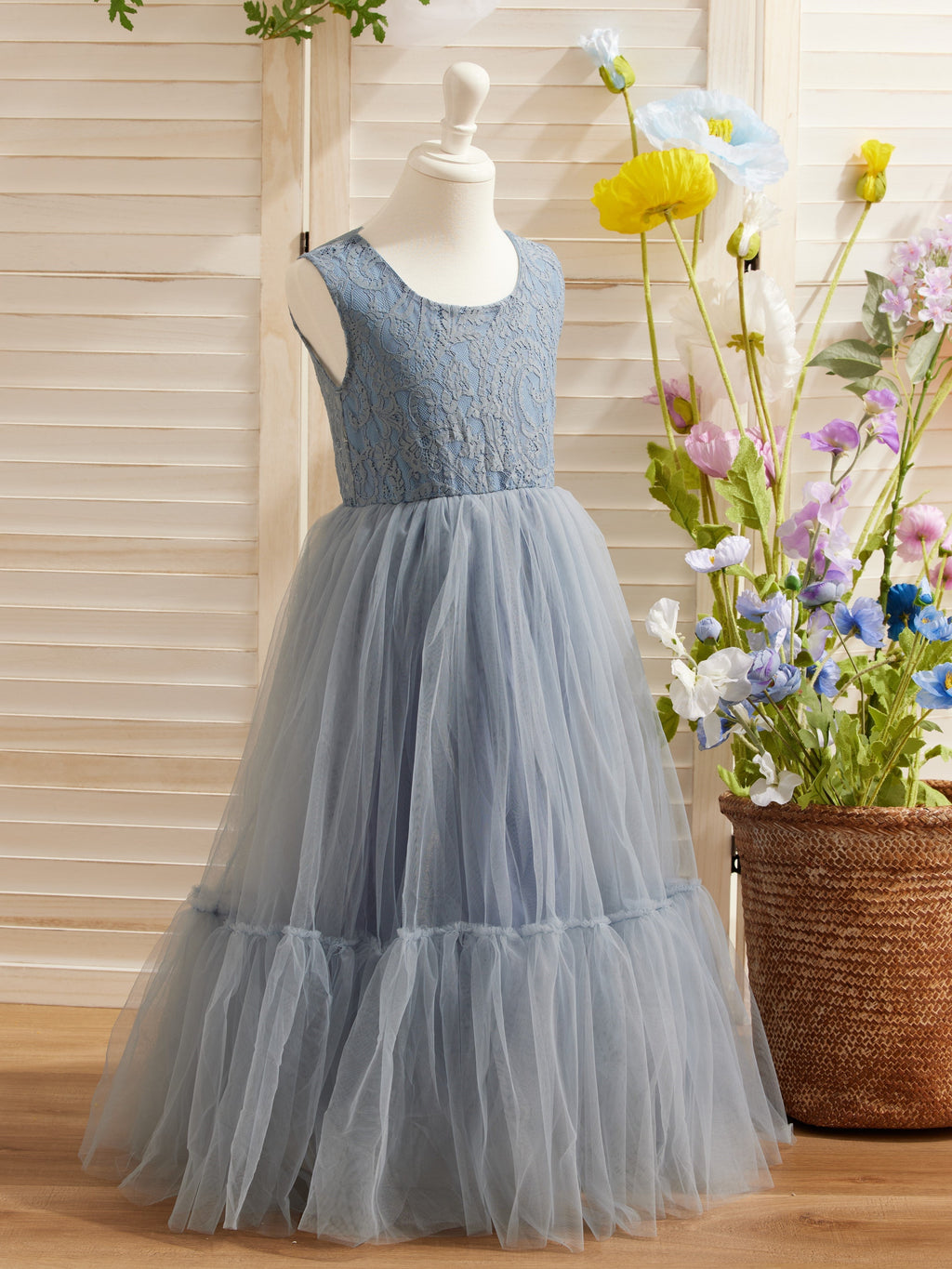 Vestido blanco de tul hasta el suelo (2003227895) 