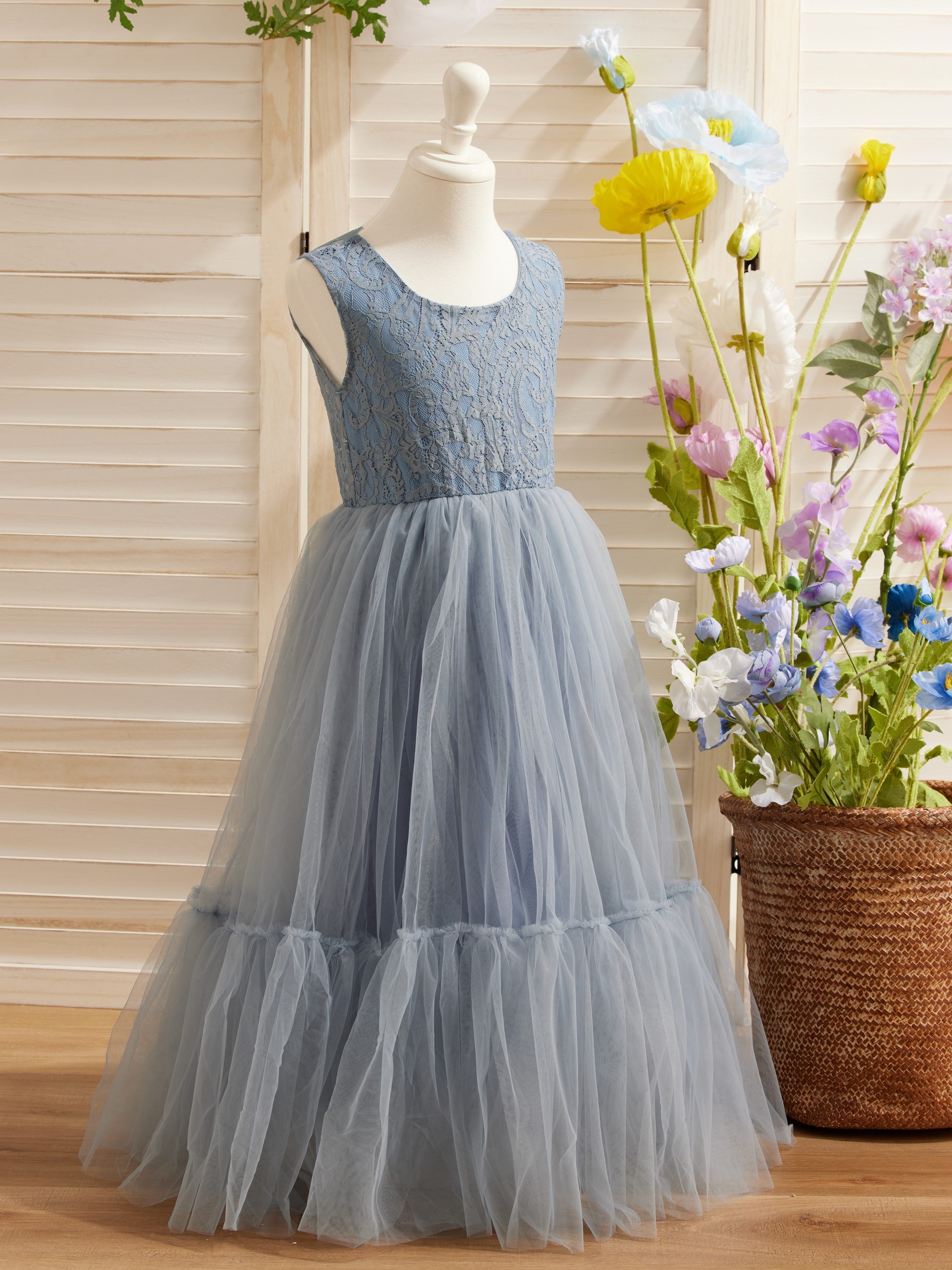 Vestido blanco de tul hasta el suelo (2003227895) 