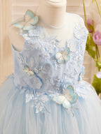 Vestido de niña de las flores sin mangas de tul y encaje hasta la rodilla 