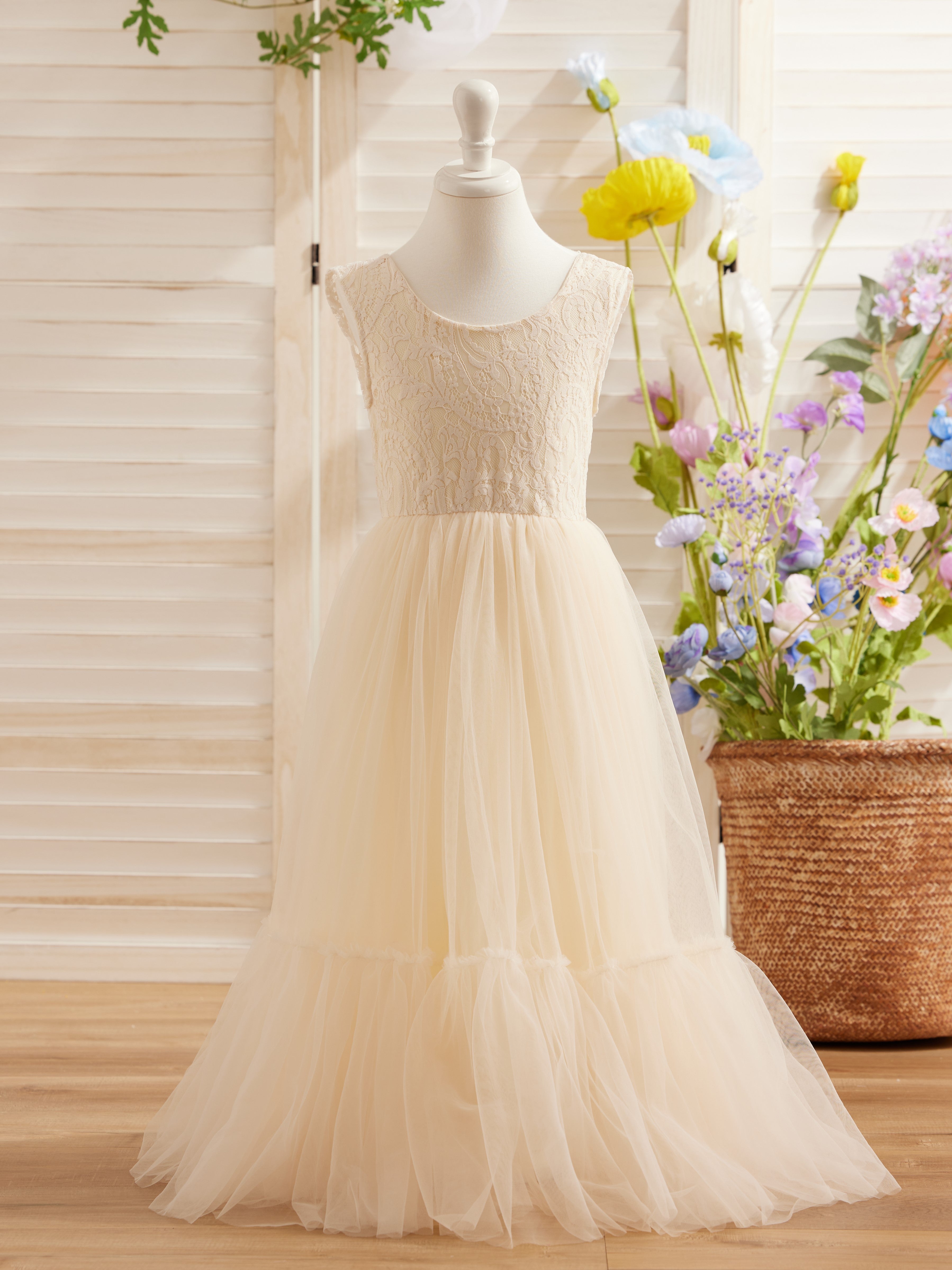 Vestido blanco de tul hasta el suelo (2003227895) 