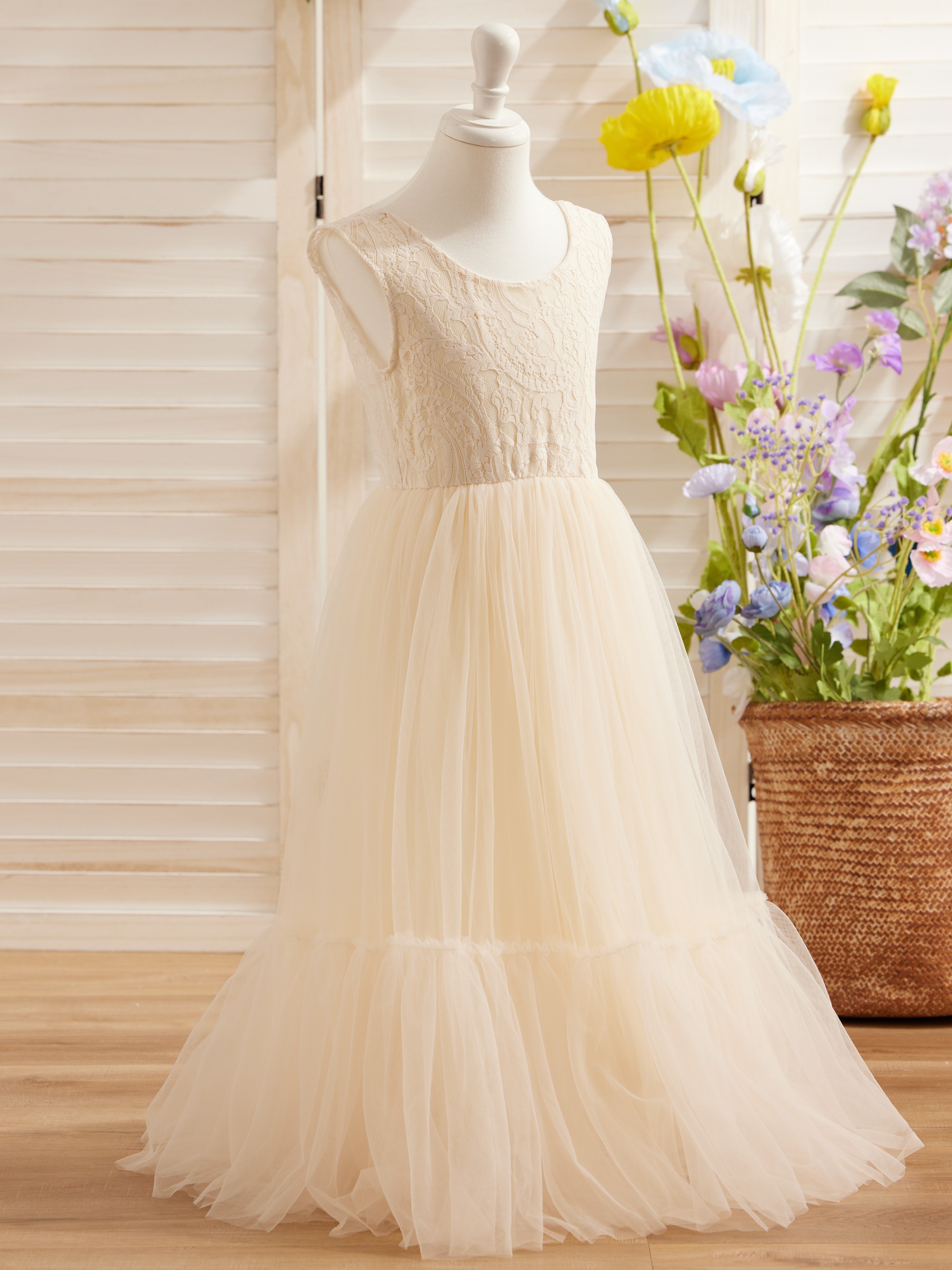 Vestido blanco de tul hasta el suelo (2003227895) 
