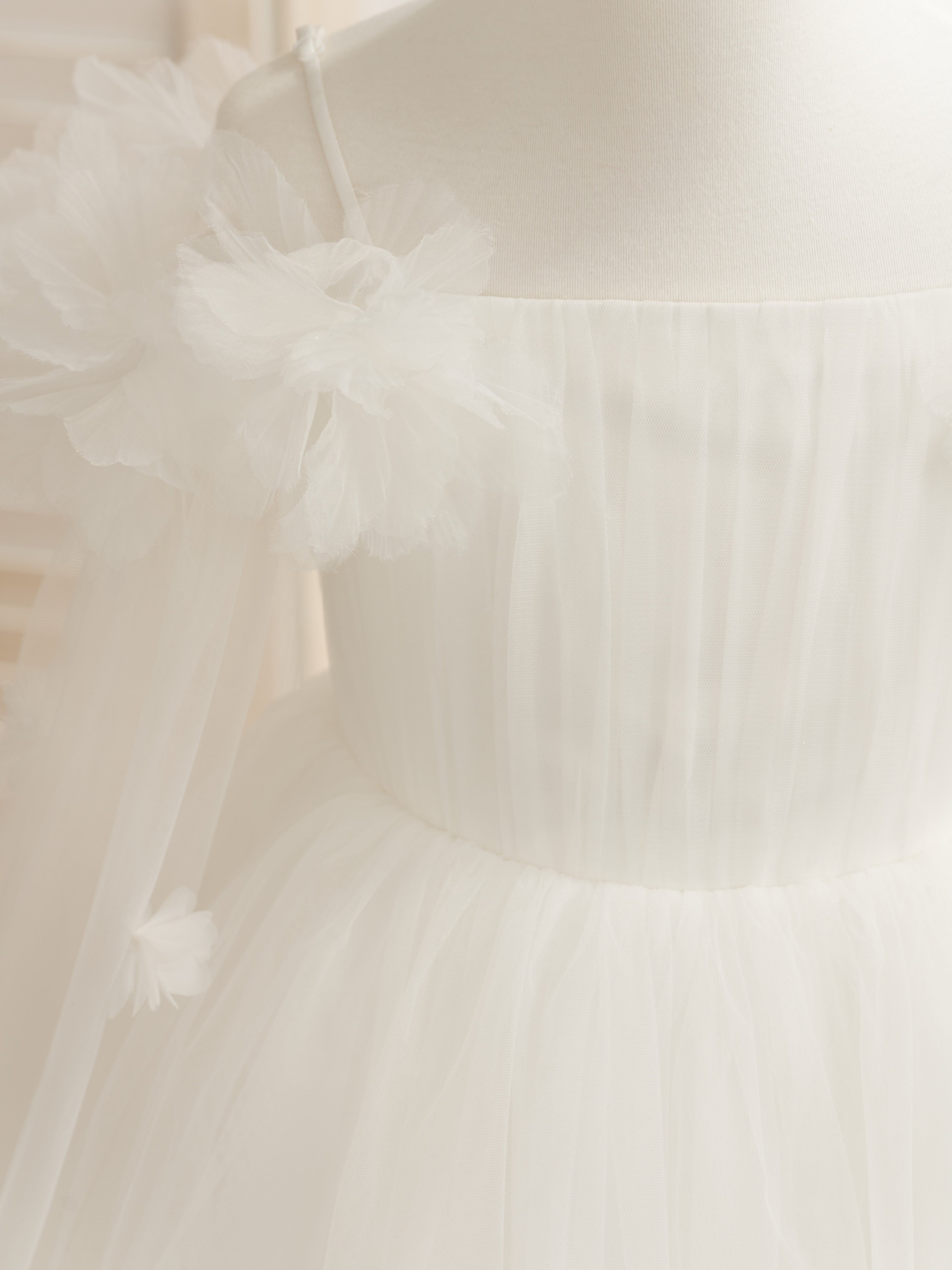 Vestido de princesa/vestido de princesa de satén y tul color marfil hasta la rodilla para niña de las flores 