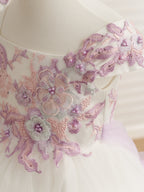 Vestido de princesa de tul y encaje para niña de las flores 
