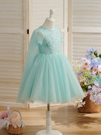 Vestido de princesa/vestido de tul hasta la rodilla para fiesta de primer cumpleaños de niña 