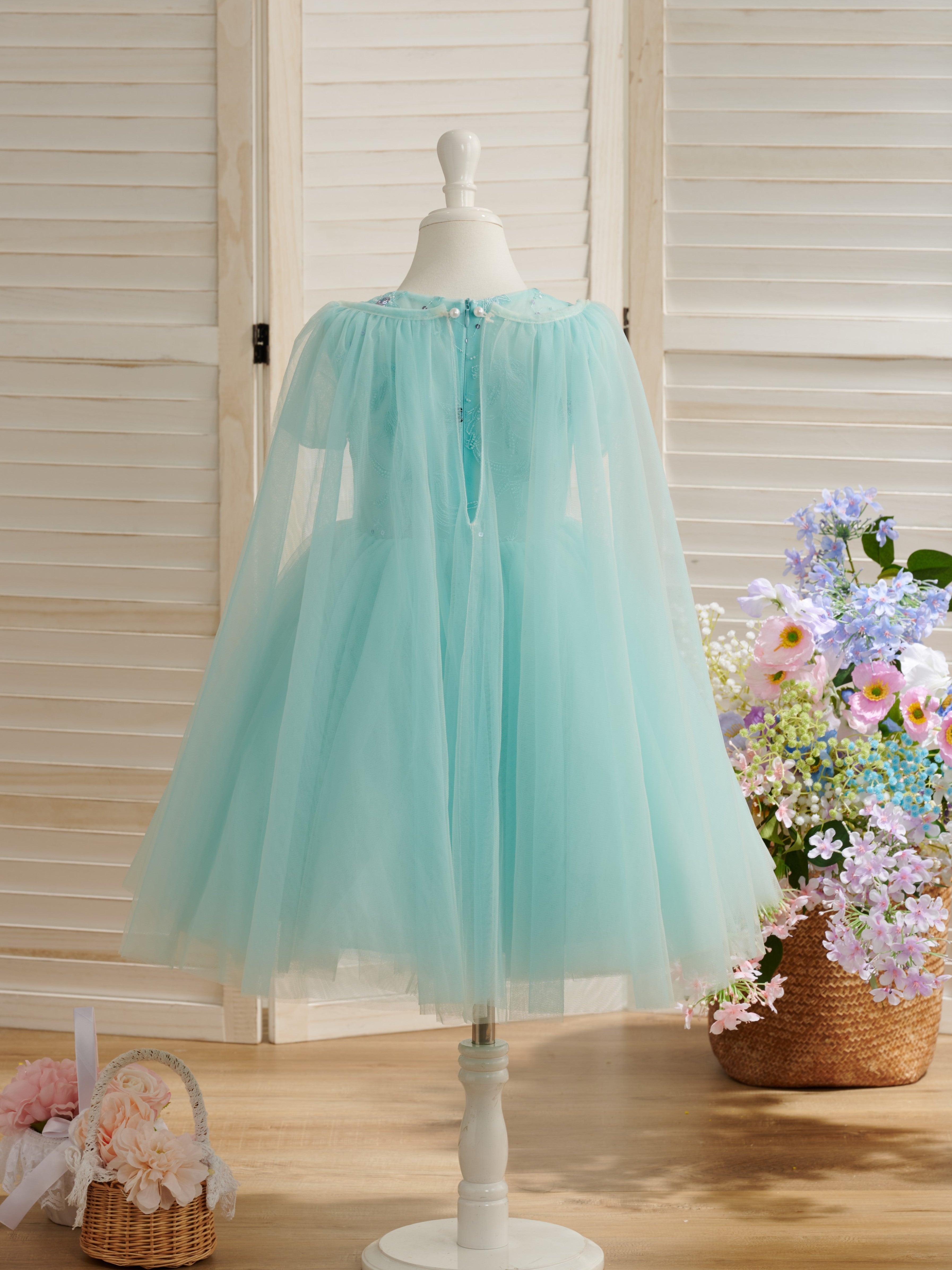 Vestido de princesa/vestido de tul hasta la rodilla para fiesta de primer cumpleaños de niña 