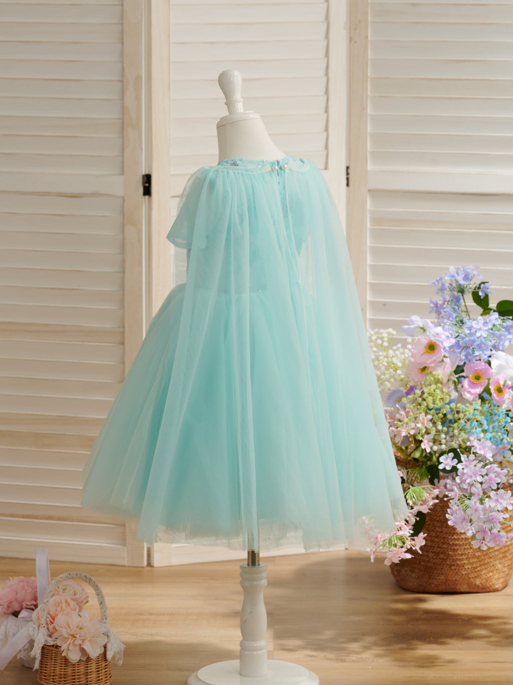 Vestido de princesa/vestido de tul hasta la rodilla para fiesta de primer cumpleaños de niña 