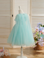 Vestido de princesa/vestido de tul hasta la rodilla para fiesta de primer cumpleaños de niña 