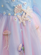 Vestido de tul hasta la rodilla para fiesta de primer cumpleaños de niña 