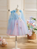 Vestido de tul hasta la rodilla para fiesta de primer cumpleaños de niña 