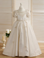 Vestido de princesa/de gala largo hasta el suelo para niña de las flores de la primera comunión 