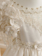 Vestido de princesa/de gala largo hasta el suelo para niña de las flores de la primera comunión 