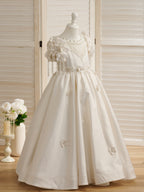 Vestido de princesa/de gala largo hasta el suelo para niña de las flores de la primera comunión 