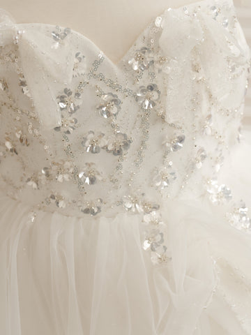 Vestido de princesa/vestido de princesa de satén y tul para niña de las flores 