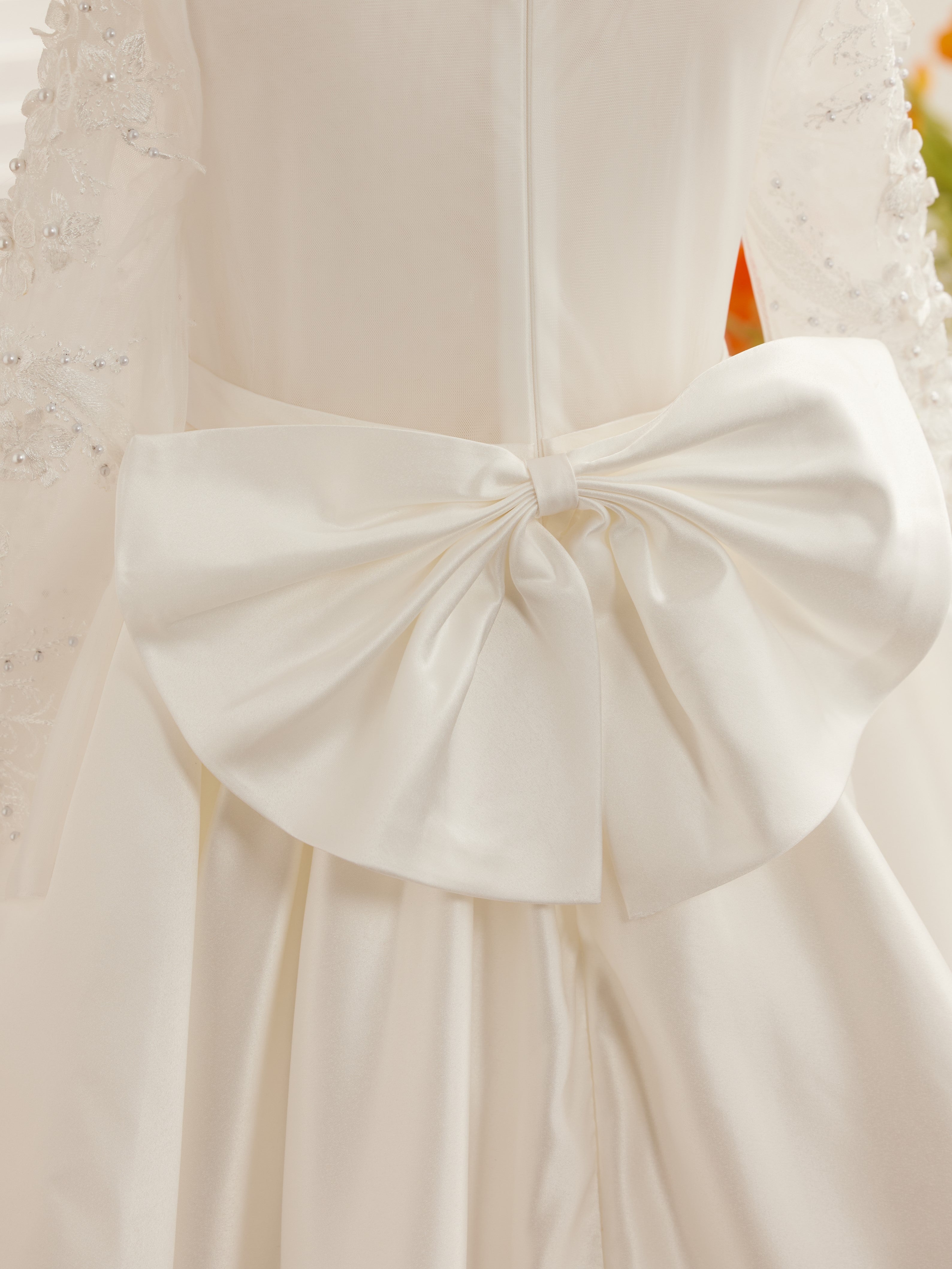 Vestido asimétrico de satén de corte A para niña de las flores