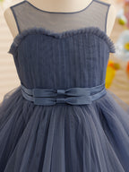 Vestido de princesa/vestido de tul hasta la rodilla para niña de las flores 