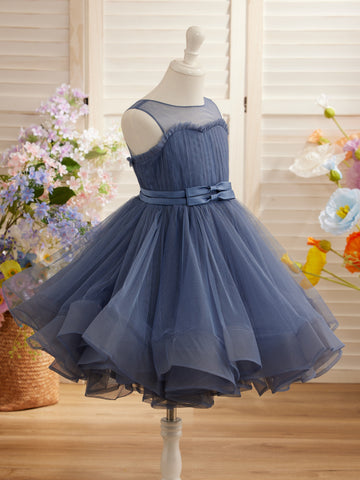 Vestido de princesa/vestido de tul hasta la rodilla para niña de las flores 