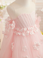 Vestidos de princesa con flores en 3D para niña 