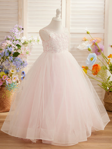 Enchanted Princess Tulle and Lace  Flower Girl Dress