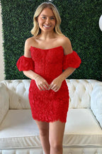 Sheath Lace Strapless Homecoming Dress with Appliques