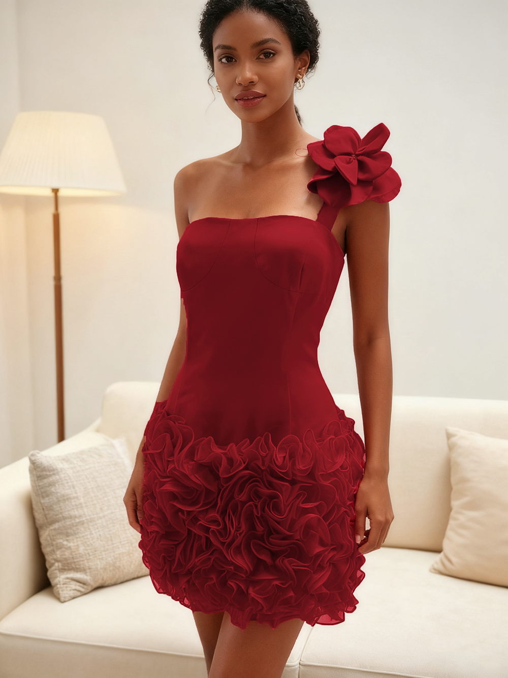 On Sales No Return Only Burgundy Color Only One Size Sexy Burgundy Straps Homecoming Dress