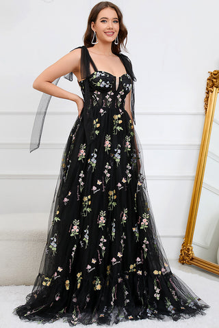 Elegant Black Off The Shoulder Long Sleeves A-Line Prom Dress