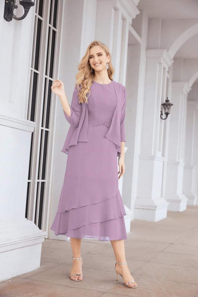 Robe de soirée deux pièces Sunnderly, coupe trapèze, pour la mère de la mariée, référence SY28072