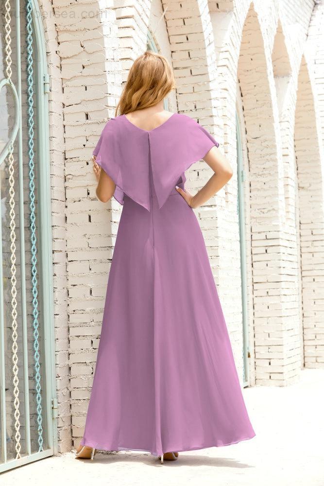 Vestido Baoleely para la madre de la novia, talla grande, escote en V, largo hasta el suelo, formal, para invitada de boda 28020