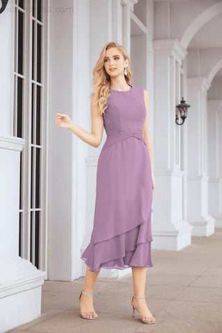 Vestido de fiesta formal de dos piezas corte A para la madre de la novia Sunderly SY28072