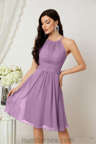 Vestidos de fiesta de bienvenida con cuello halter, vestido formal de cóctel para noche 28011 