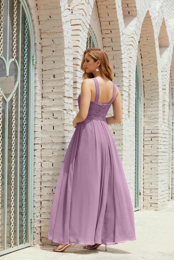 Vestidos de dama de honor con cuello halter, vestido formal de cóctel o de fiesta 28015 