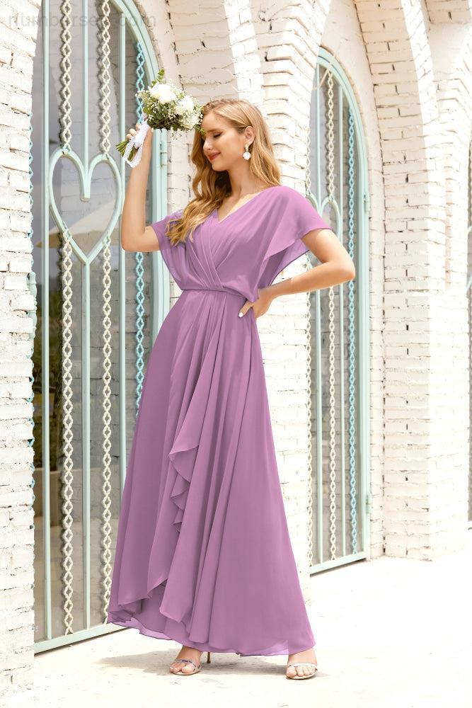 Vestido Baoleely para la madre de la novia, talla grande, escote en V, largo hasta el suelo, formal, para invitada de boda 28020