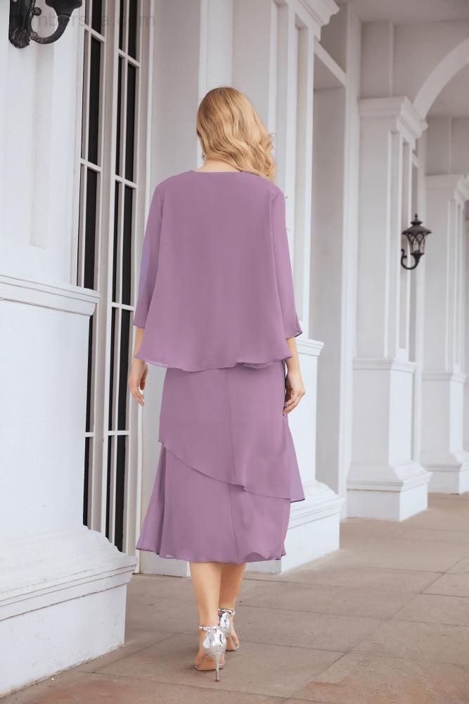 Robe de soirée deux pièces Sunnderly, coupe trapèze, pour la mère de la mariée, référence SY28072