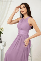 Robe de soirée formelle Baoleely en mousseline de soie, col licou, longue, sans manches, robe de demoiselle d'honneur 2802 