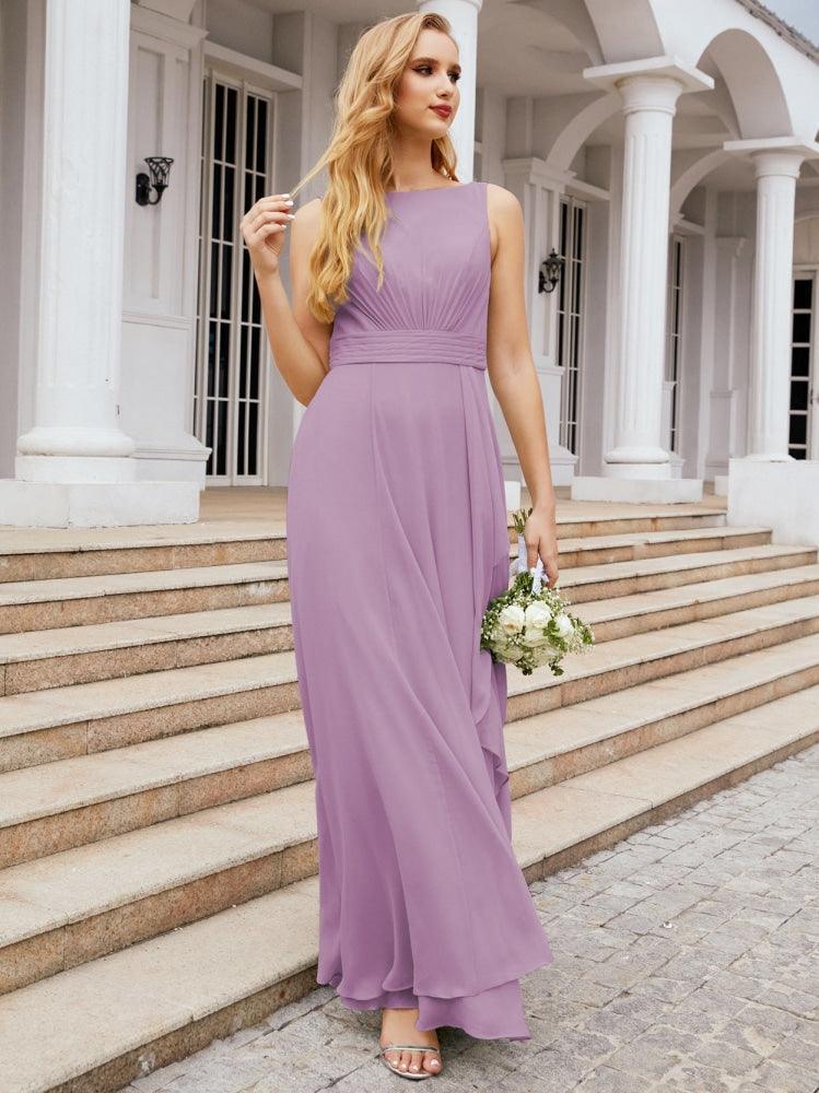 Baoleely Bridesmaid Dresses for Wedding Ruffles Long Formal Prom Gowns 28039