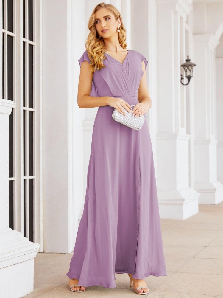Robe de demoiselle d'honneur Sunnderly, robe de bal formelle à cape, robe dos nu pour la mère de la mariée SY28058 