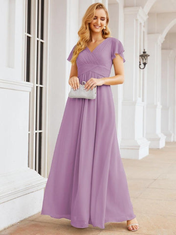 Baoleely Formal Prom Gowns for Mother of The Bride Cap Sleeves Bridesmaid Dress 28047