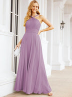 Baoleely Crisscross Halter Bridesmaid Dresses for Party Wedding Evening Prom Maxi Ball Gowns 28053