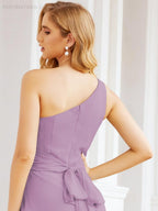 Baoleely One Shoulder Bridesmaid Dresses Long Formal Prom Gowns 28048