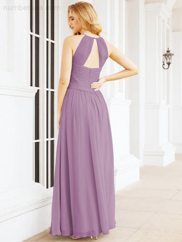 Baoleely Sleeveless Bridesmaid Dresses Long Prom Gown Zipper with Keyhole Back 28056