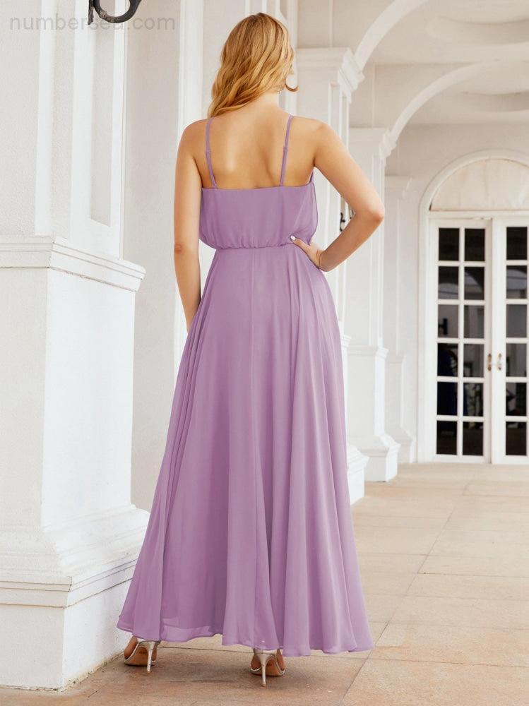 Baoleely  Halter Long Bridesmaid Dresses Formal A line Juniors Dress 28029