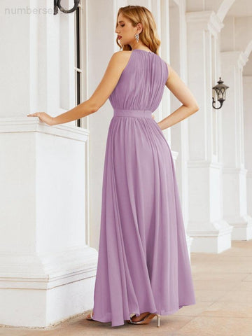 Baoleely Halter Bridesmaid Dress Empire Waist Formal Evening Prom Gown for Mother of The Bride 28030
