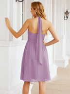 Robe de demoiselle d'honneur courte en mousseline de soie, dos nu, sans manches, robe de soirée formelle, dos nu, Baoleely 28023 