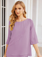Baoleely Élégante robe mère de la mariée 2 pièces, grande taille, pantalon, volants, couches argentées, peignoir 28064